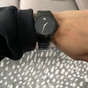 Black mens movado watch